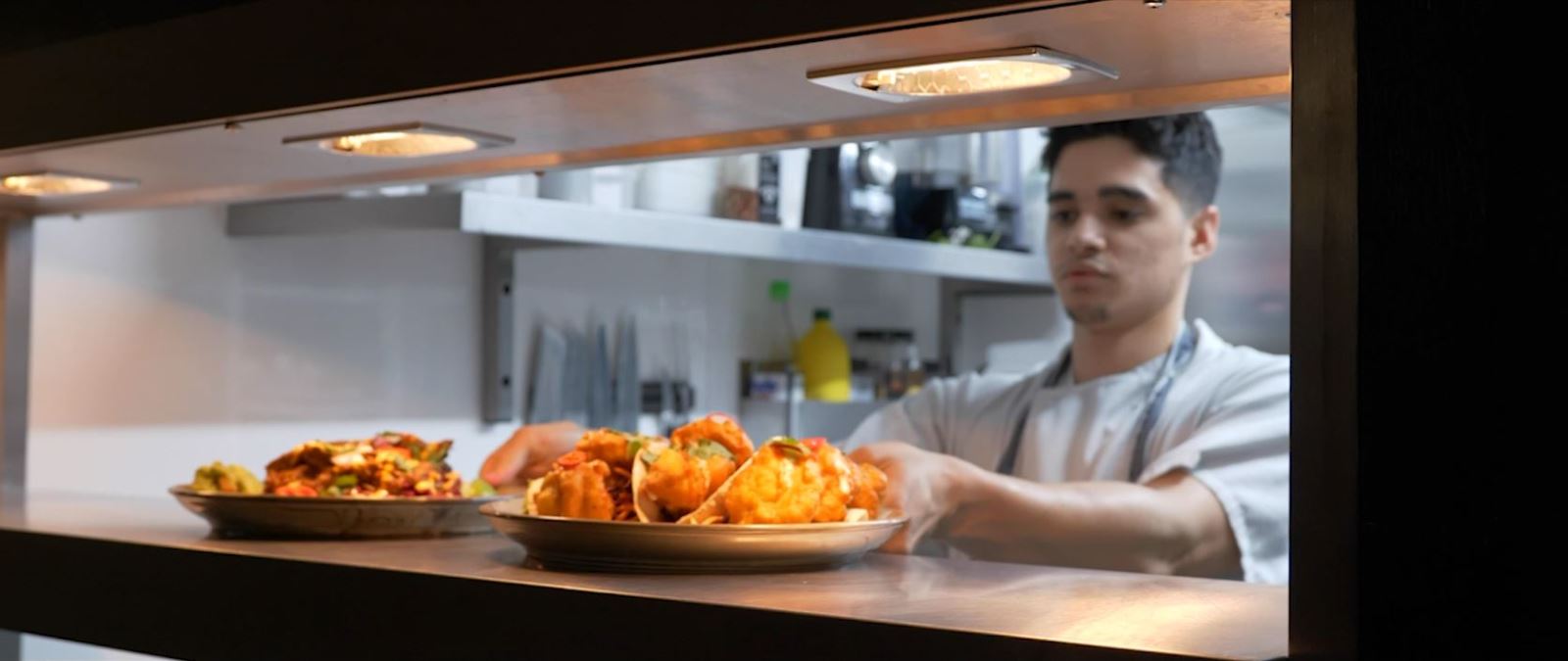 Chef serving up food at Croxtons in Southsea
